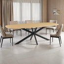 Linz - Table À Manger En Bois Et Pied En Métal - Chêne