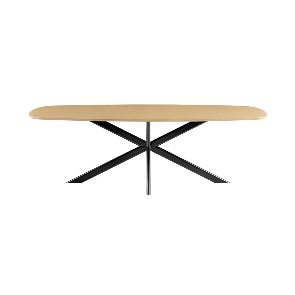 Linz - Wooden Dining Table and Metal Leg - 6 People - Oak