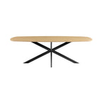 Linz - Wooden Dining Table and Metal Leg - 6 People - Oak