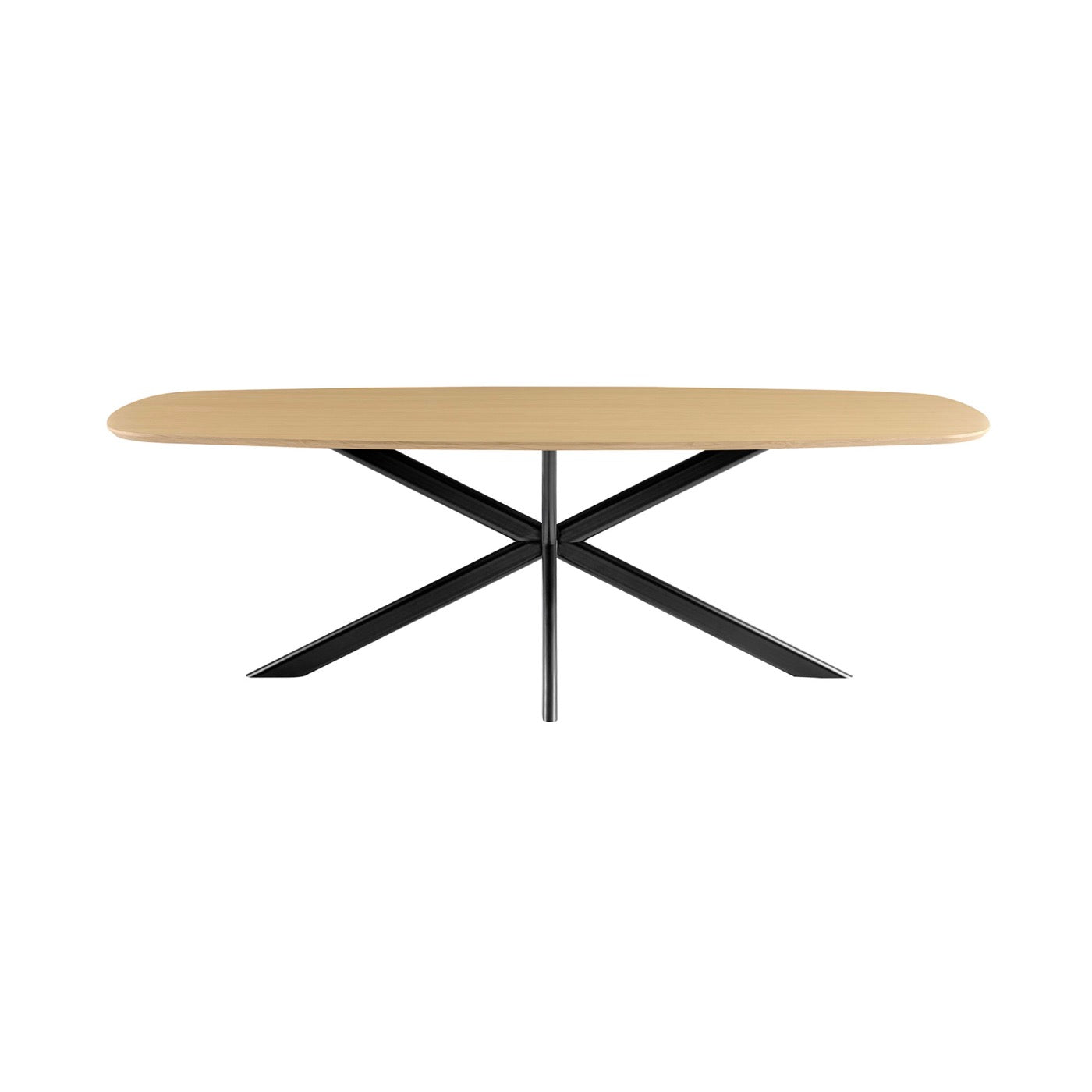 Linz - Wooden Dining Table and Metal Leg - 6 People - Oak