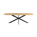 Linz - Table À Manger En Bois Et Pied En Métal - Chêne