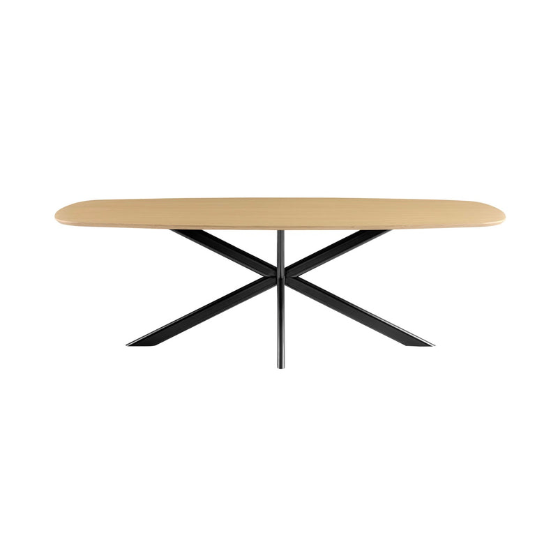 Linz - Table À Manger En Bois Et Pied En Métal - Chêne