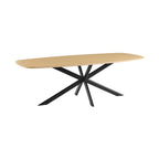 Linz - Wooden Dining Table and Metal Leg - 6 People - Oak