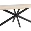 Linz - Table À Manger En Bois Et Pied En Métal - Travertin
