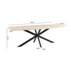 Linz - Mesa de comedor de madera y patas de metal - 6 personas - Travertino