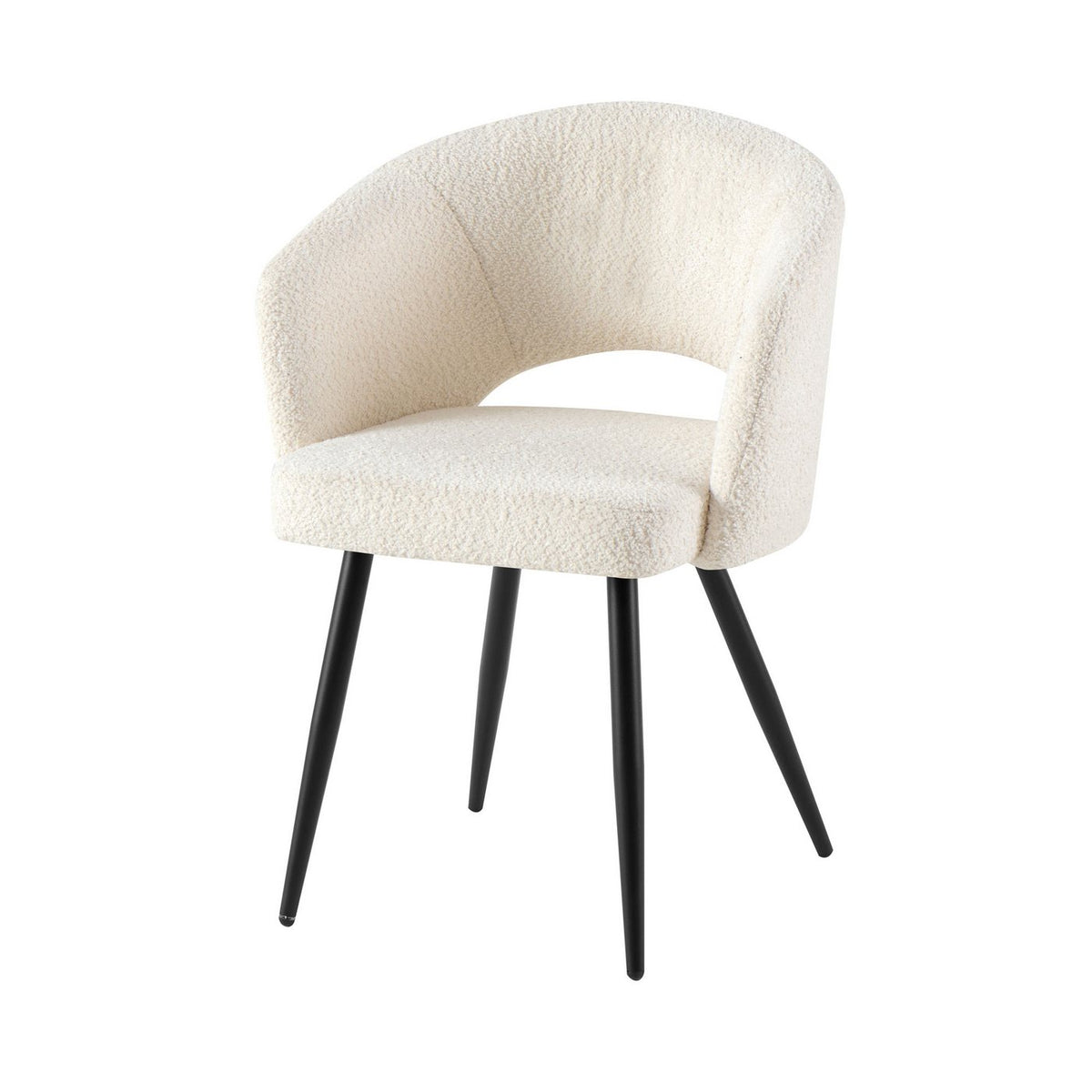 Sherpa - Lot De 2 Chaises Repas - Tissu Bouclette - Blanc