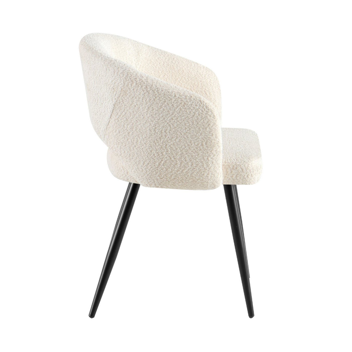 Sherpa - Lot De 2 Chaises Repas - Tissu Bouclette - Blanc