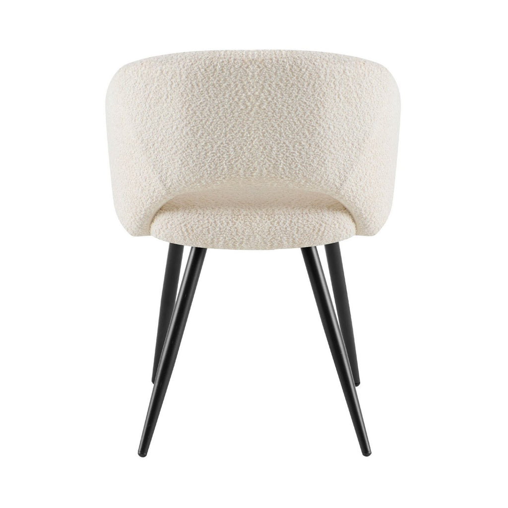 Sherpa - Lot De 2 Chaises Repas - Tissu Bouclette - Blanc