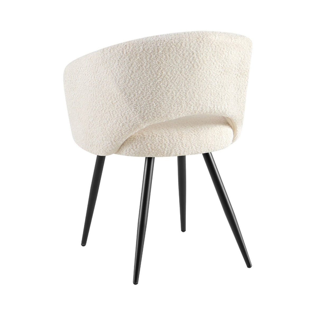 Sherpa - Lot De 2 Chaises Repas - Tissu Bouclette - Blanc