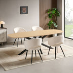 Sherpa - Lot De 2 Chaises Repas - Tissu Bouclette - Écru
