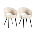 Sherpa - Lot De 2 Chaises Repas - Tissu Bouclette - Écru