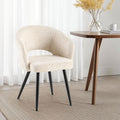 Sherpa - Lot De 2 Chaises Repas - Tissu Bouclette - Écru
