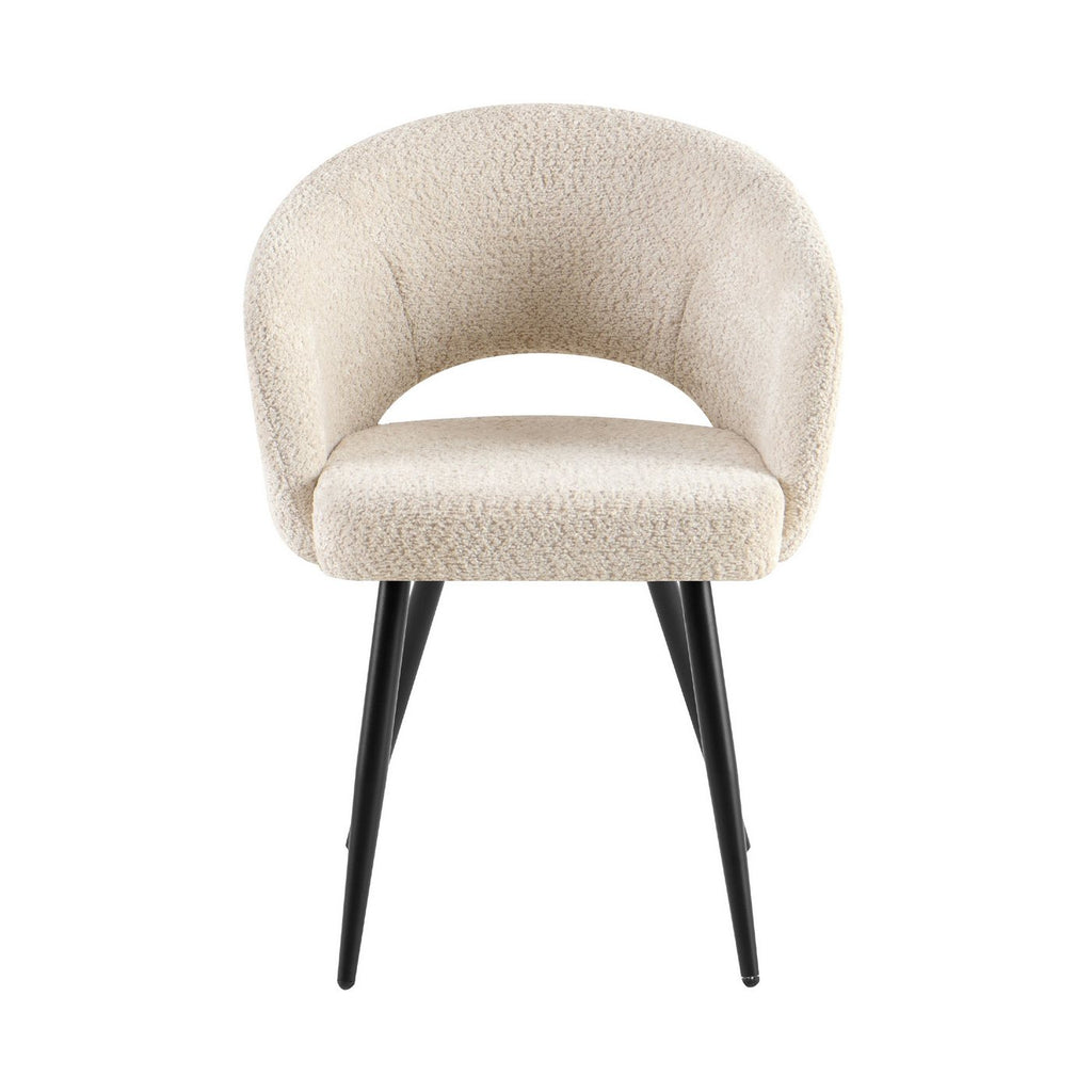 Sherpa - Lot De 2 Chaises Repas - Tissu Bouclette - Écru