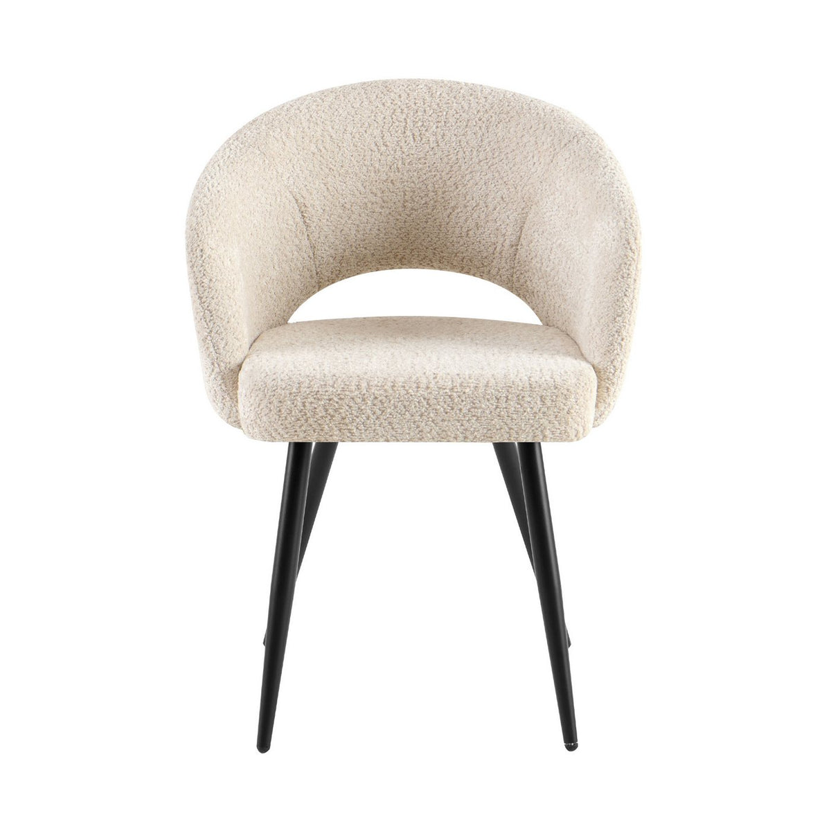 Sherpa - Lot De 2 Chaises Repas - Tissu Bouclette - Écru