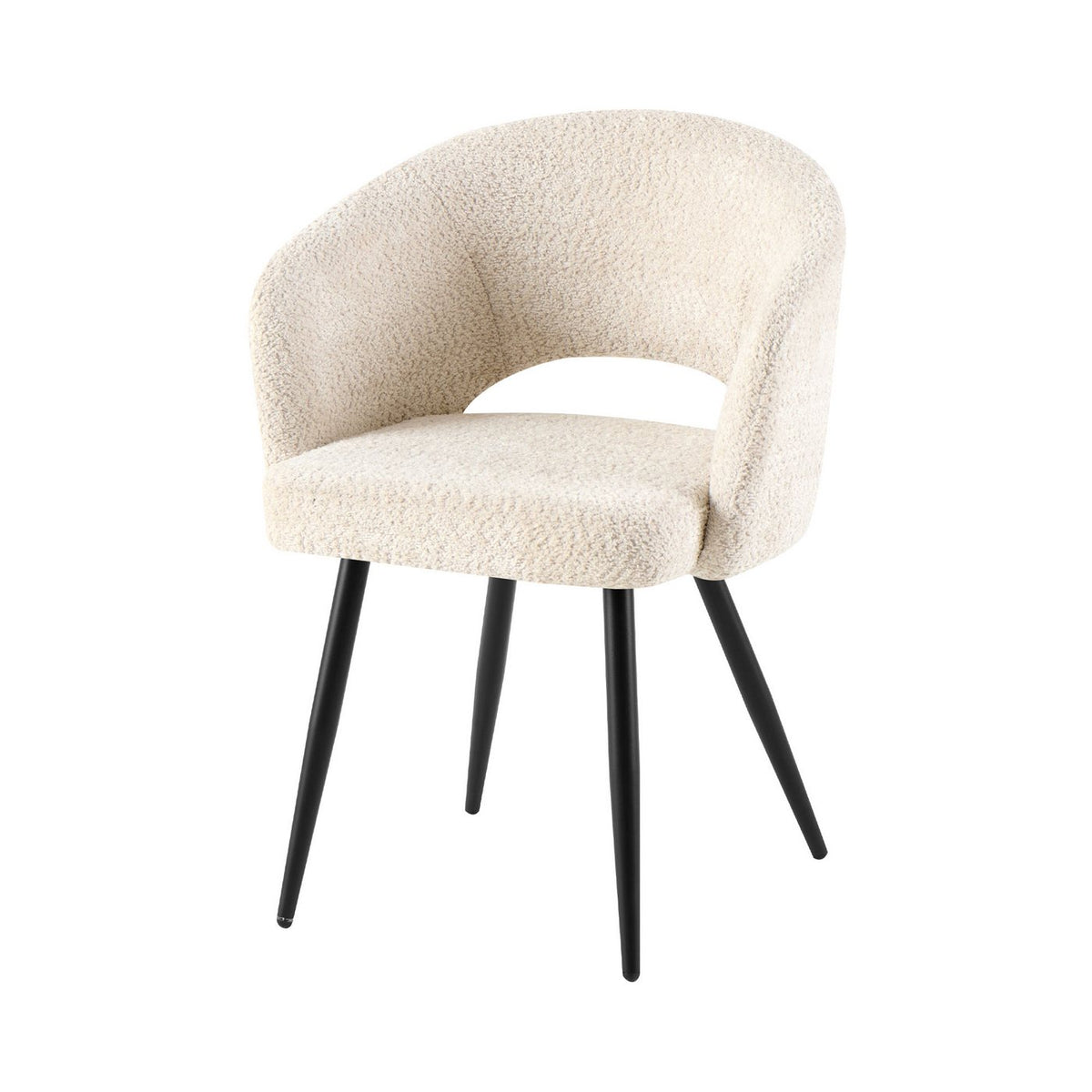 Sherpa - Lot De 2 Chaises Repas - Tissu Bouclette - Écru