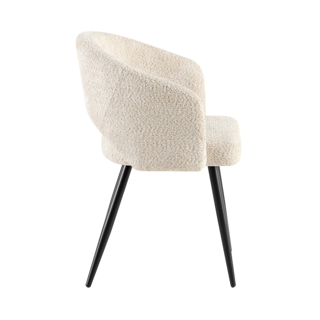 Sherpa - Lot De 2 Chaises Repas - Tissu Bouclette - Écru
