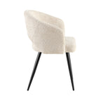 Sherpa - Lot De 2 Chaises Repas - Tissu Bouclette - Écru