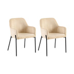 Velvet - Lot De 2 Chaises Repas - Velours Côtelé - Beige