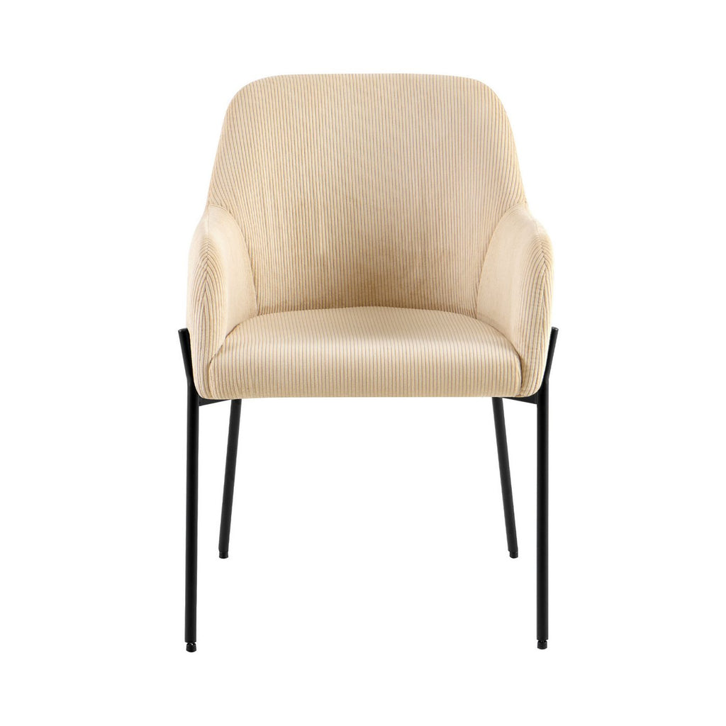 Velvet - Lot De 2 Chaises Repas - Velours Côtelé - Beige