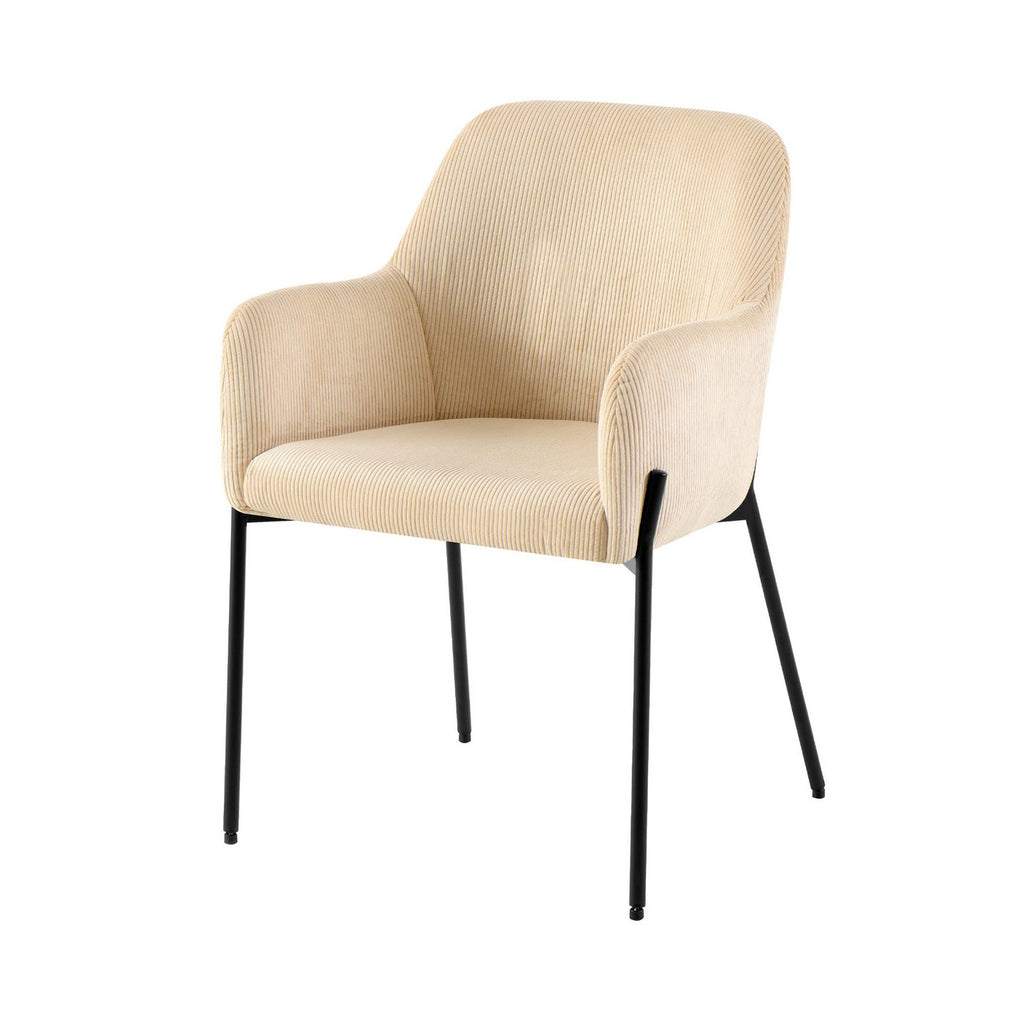 Velvet - Lot De 2 Chaises Repas - Velours Côtelé - Beige