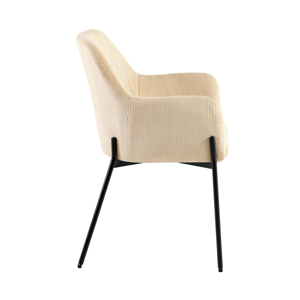 Velvet - Lot De 2 Chaises Repas - Velours Côtelé - Beige