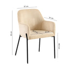 Velvet - Lot De 2 Chaises Repas - Velours Côtelé - Beige