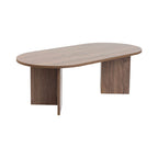Liora - Mesa de centro ovalada de diseño - Nogal