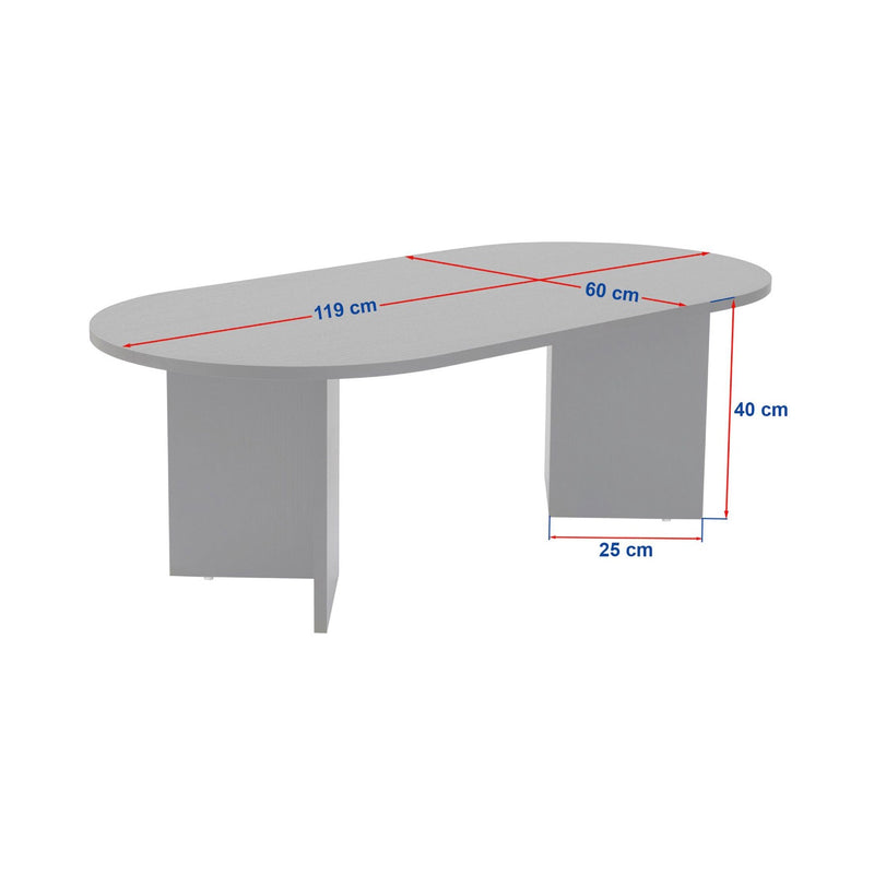 Liora - Table Basse Ovale Design - Noyer