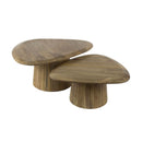 Lot De 2 Tables Basses Triangles En Bois De Manguier - Naturel