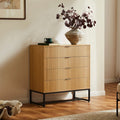 Rima - Commode 4 Tiroirs Effet Cannelé - Naturel