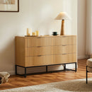 Rima - Commode 6 Tiroirs Effet Cannelé - Naturel