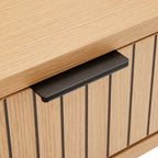Rima - Console 2 Tiroirs Effet Cannelé - Naturel