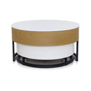 Calis - Lot De 2 Tables Basses Avec Plateau Relevable Et 2 Tioirs - Naturel