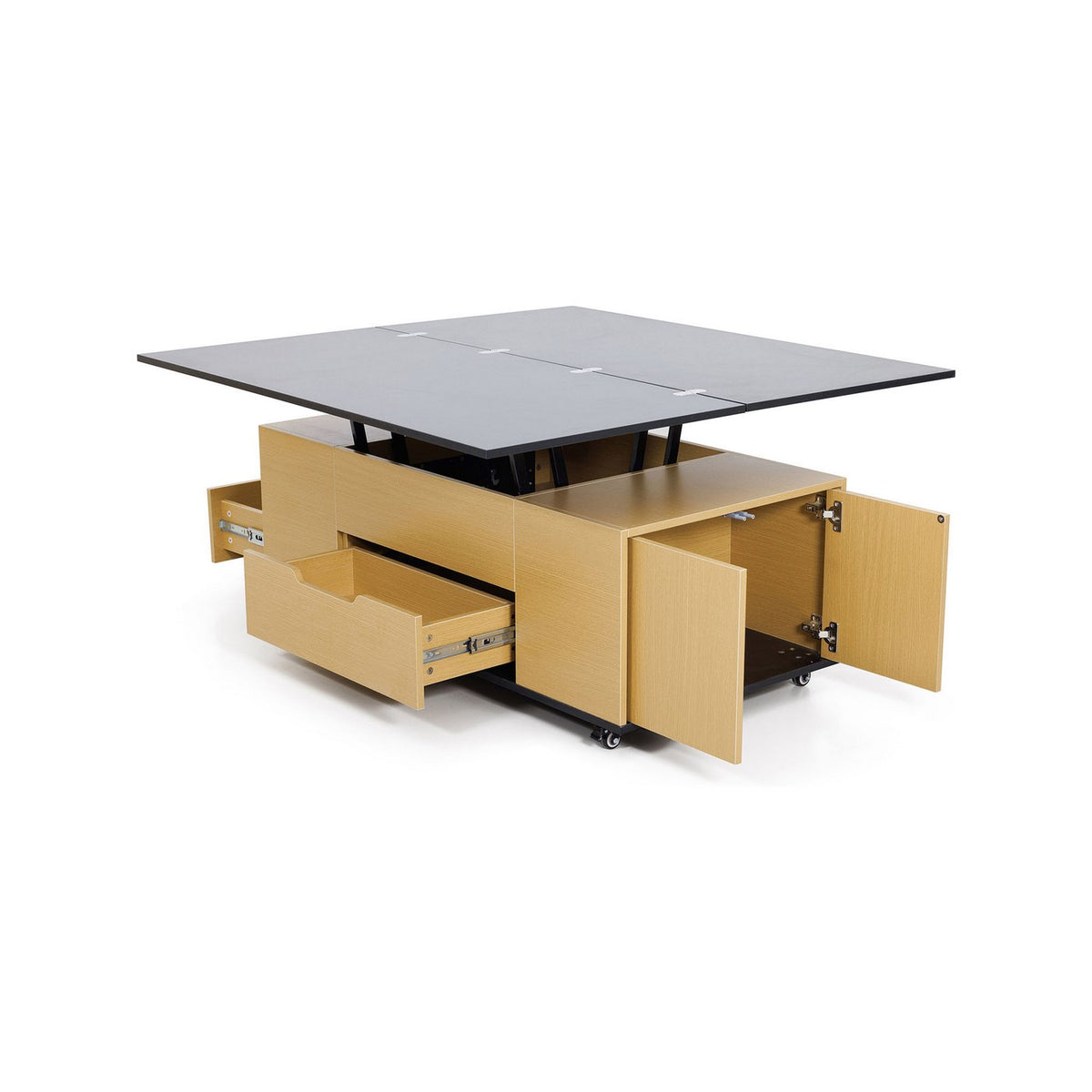 Calis - Table Basse Avec Plateaux Relevables Et Tiroirs