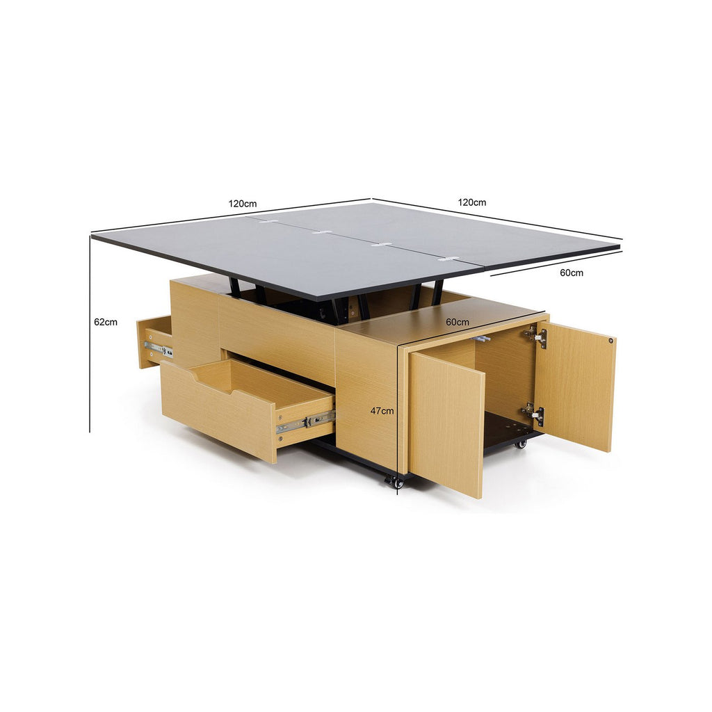 Calis - Table Basse Avec Plateaux Relevables Et Tiroirs