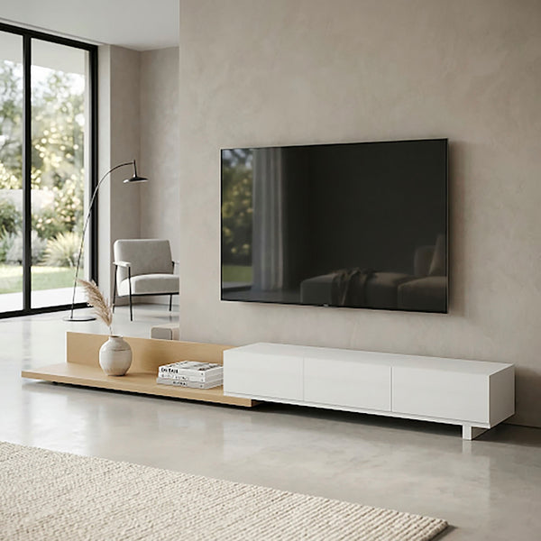 Calis - Meuble Tv Coulissant - Blanc