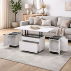 Calis - Table Basse Avec Plateaux Relevables - Blanc