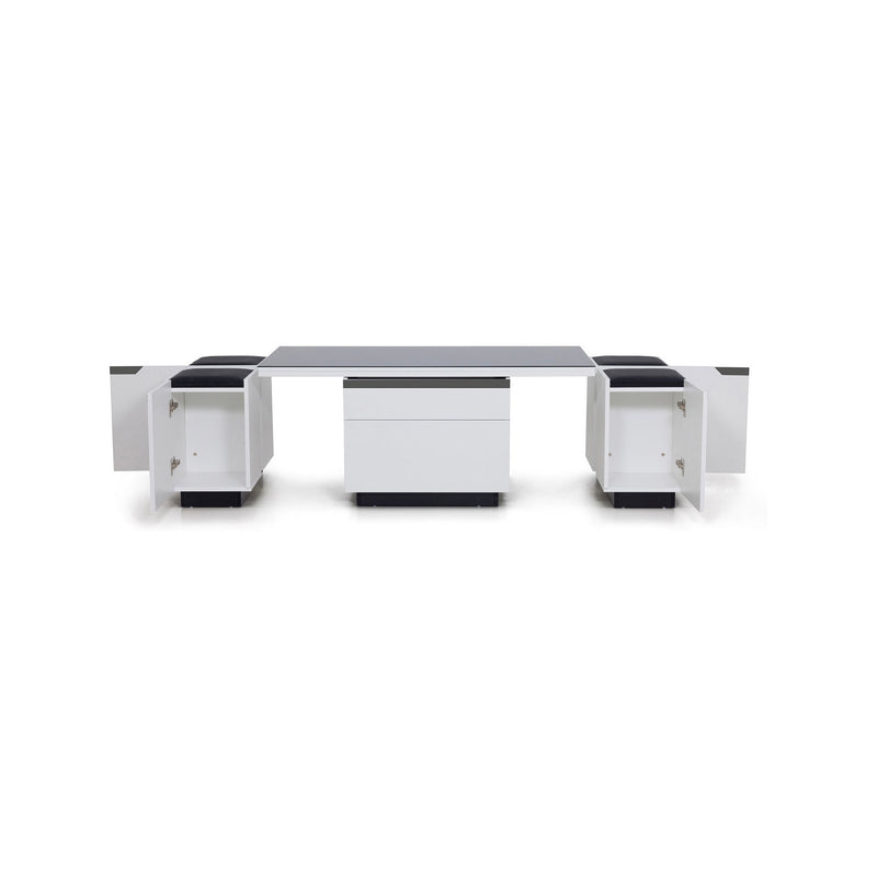 Calis - Table Basse Avec Plateaux Relevables - Blanc