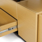 Calis - Table Basse Avec 4 Poufs - Noir Et Naturel
