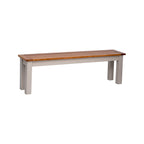 Ensemble Repas Table + 2 Bancs - Naturel Et Crème