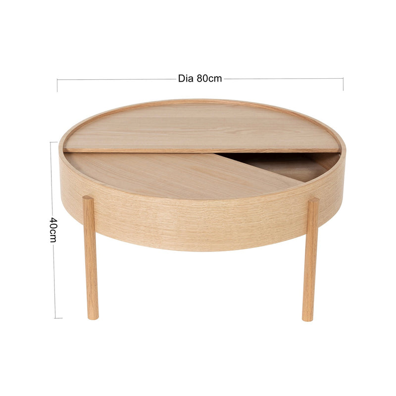 Calis - Table Basse Ronde - Chêne