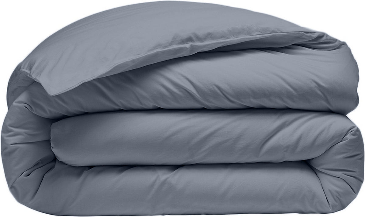 Elegance - Housse De Couette - 100% Percale De Coton Lavé - Bleu Forever
