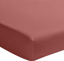 Drap Housse Uni - 100% Percale De Coton Lavé - 80 Fils/Cm²- Finition Bonnet 30Cm- Vieux Rose