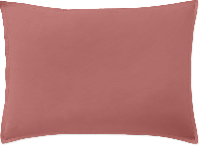 Taie D'Oreiller - 100% Percale De Coton Lavé 80Fils - Vieux Rose