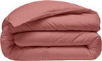 Funda nórdica - 100 % percal de algodón lavado - 80 hilos/cm² - Cierre botella 40 cm - Rosa empolvado