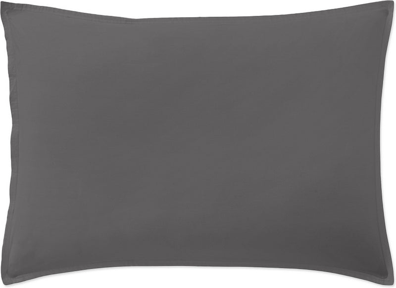 Taie D'Oreiller - 100% Percale De Coton Lavé 80Fils - Gris Magnet