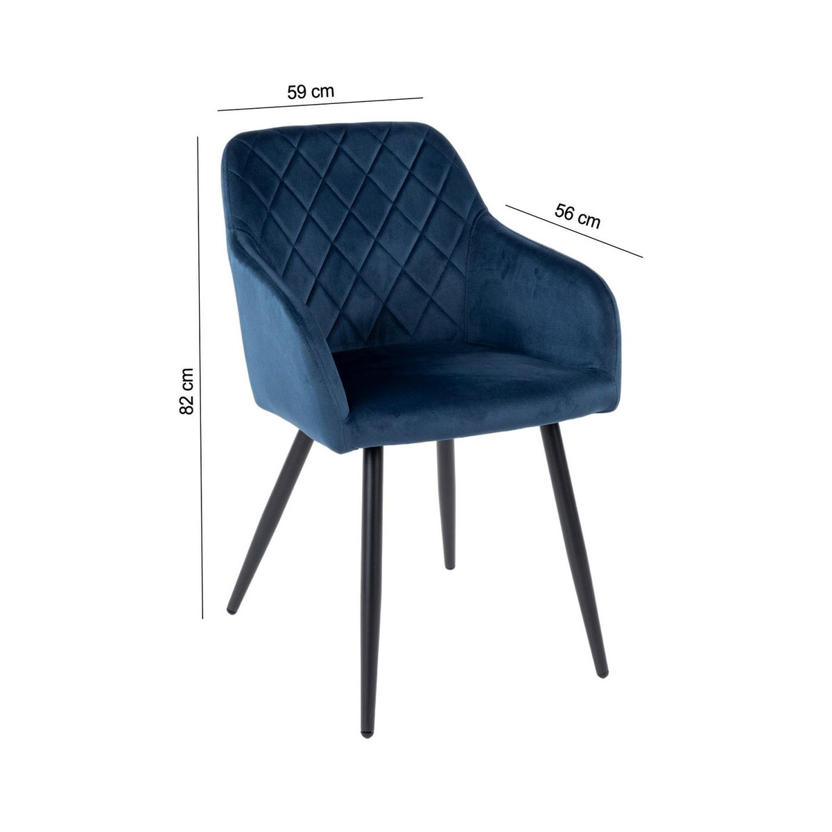 Velvet - Lot De 2 Chaises - Velours - Bleu