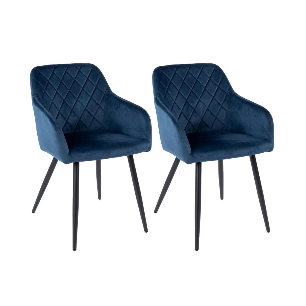 Velvet - Lot De 2 Chaises - Velours - Bleu