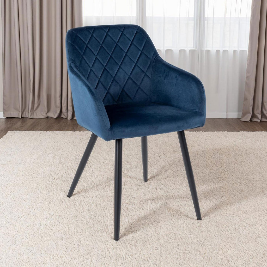 Velvet - Lot De 2 Chaises - Velours - Bleu