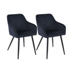 Velvet - Lot De 2 Chaises - Velours - Bleu Marine